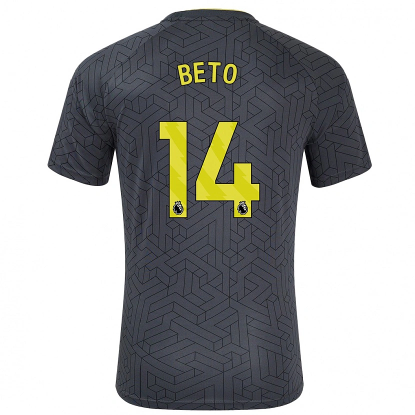 Danxen Kid Beto #14 Black Yellow Away Jersey 2024/25 T-Shirt