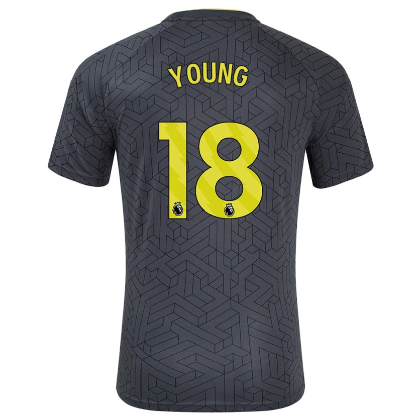 Danxen Kid Ashley Young #18 Black Yellow Away Jersey 2024/25 T-Shirt