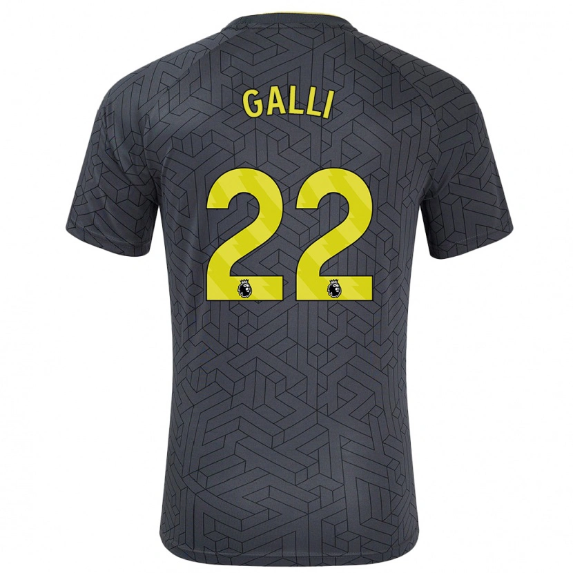 Danxen Kid Aurora Galli #22 Black Yellow Away Jersey 2024/25 T-Shirt