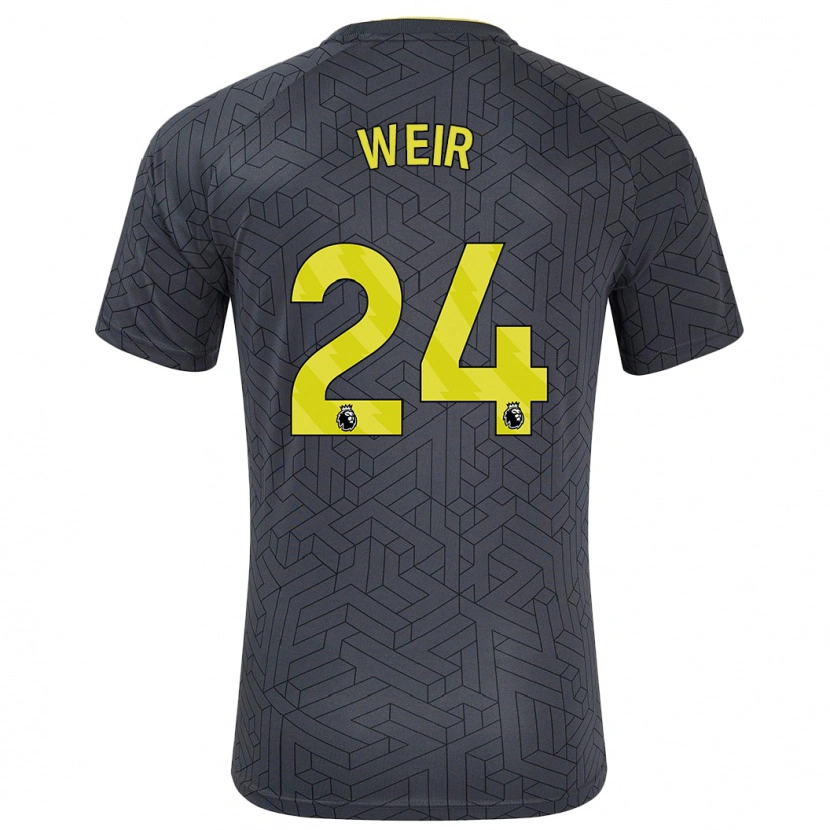 Danxen Kid Kenzie Weir #24 Black Yellow Away Jersey 2024/25 T-Shirt