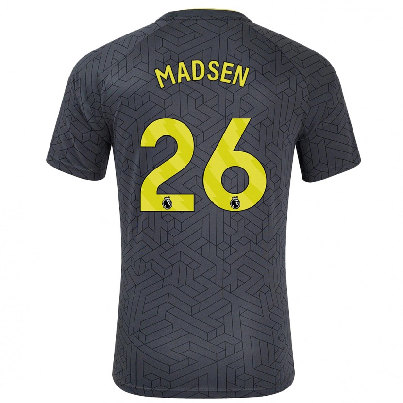 Danxen Kid Rikke Madsen #26 Black Yellow Away Jersey 2024/25 T-Shirt