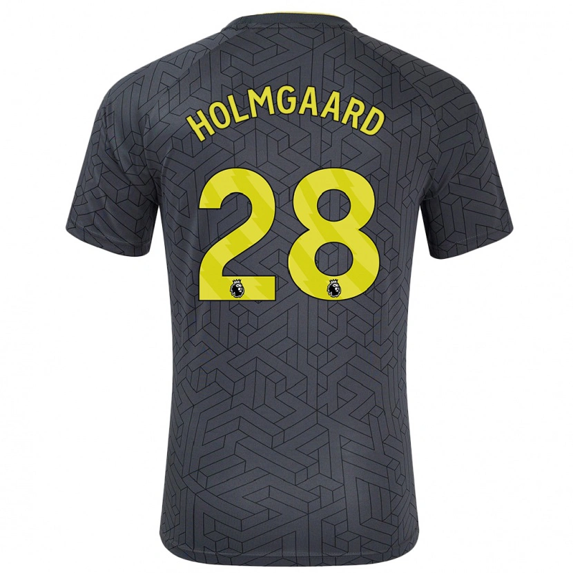 Danxen Kid Karen Holmgaard #28 Black Yellow Away Jersey 2024/25 T-Shirt