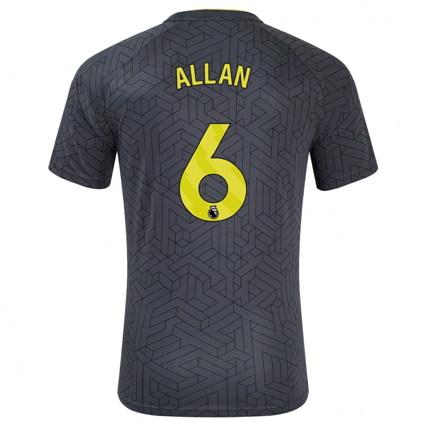 Danxen Kid Allan #6 Black Yellow Away Jersey 2024/25 T-Shirt