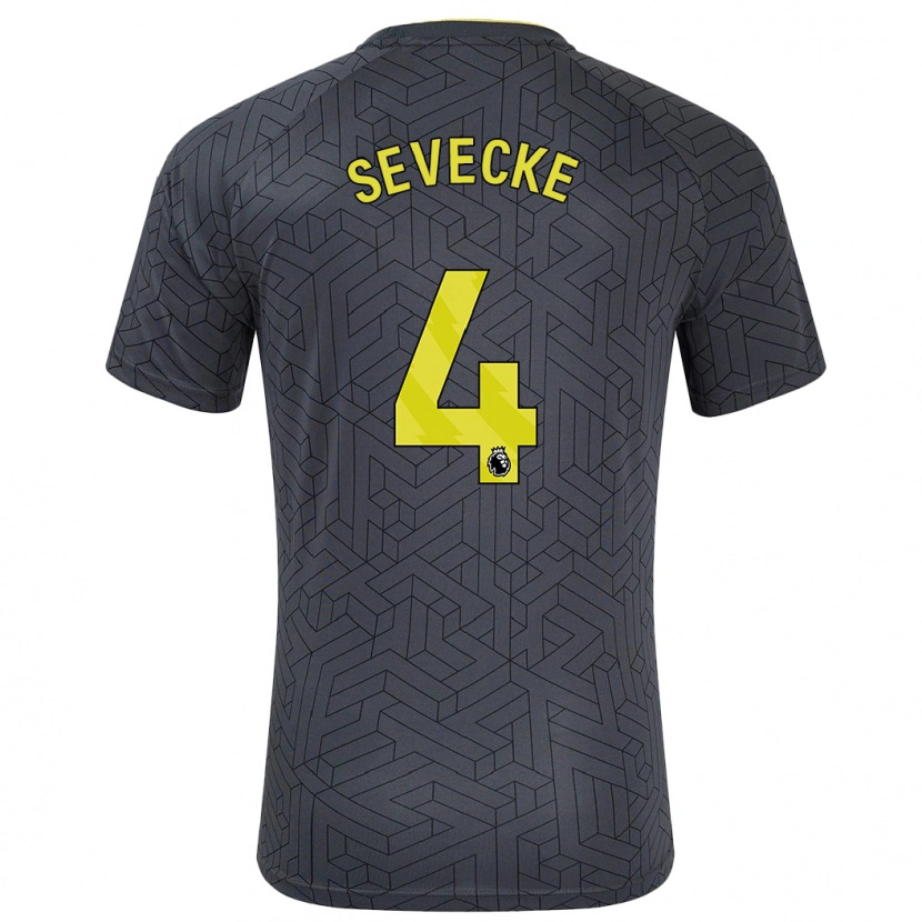 Danxen Kid Rikke Sevecke #4 Black Yellow Away Jersey 2024/25 T-Shirt