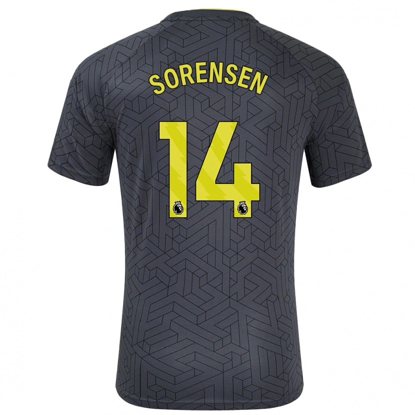 Danxen Kid Nicoline Sorensen #14 Black Yellow Away Jersey 2024/25 T-Shirt