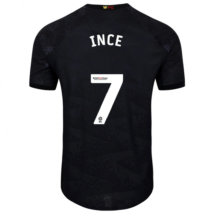 Danxen Kid Tom Ince #7 Black White Away Jersey 2024/25 T-Shirt