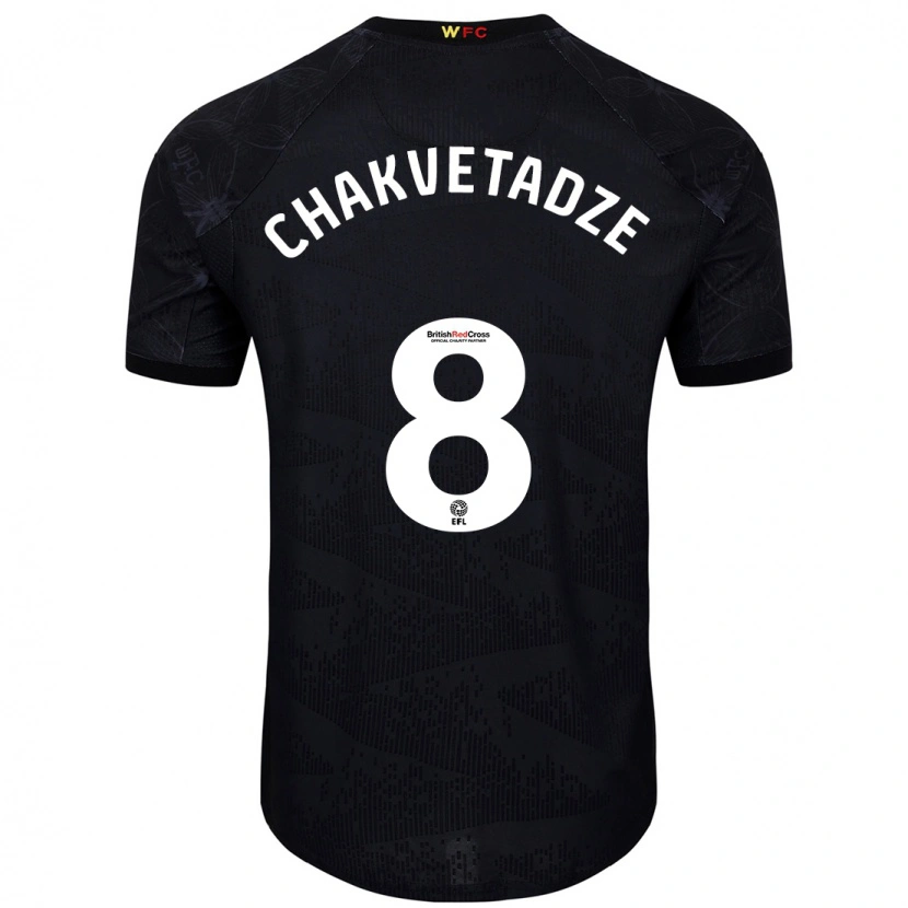 Danxen Kid Giorgi Chakvetadze #8 Black White Away Jersey 2024/25 T-Shirt