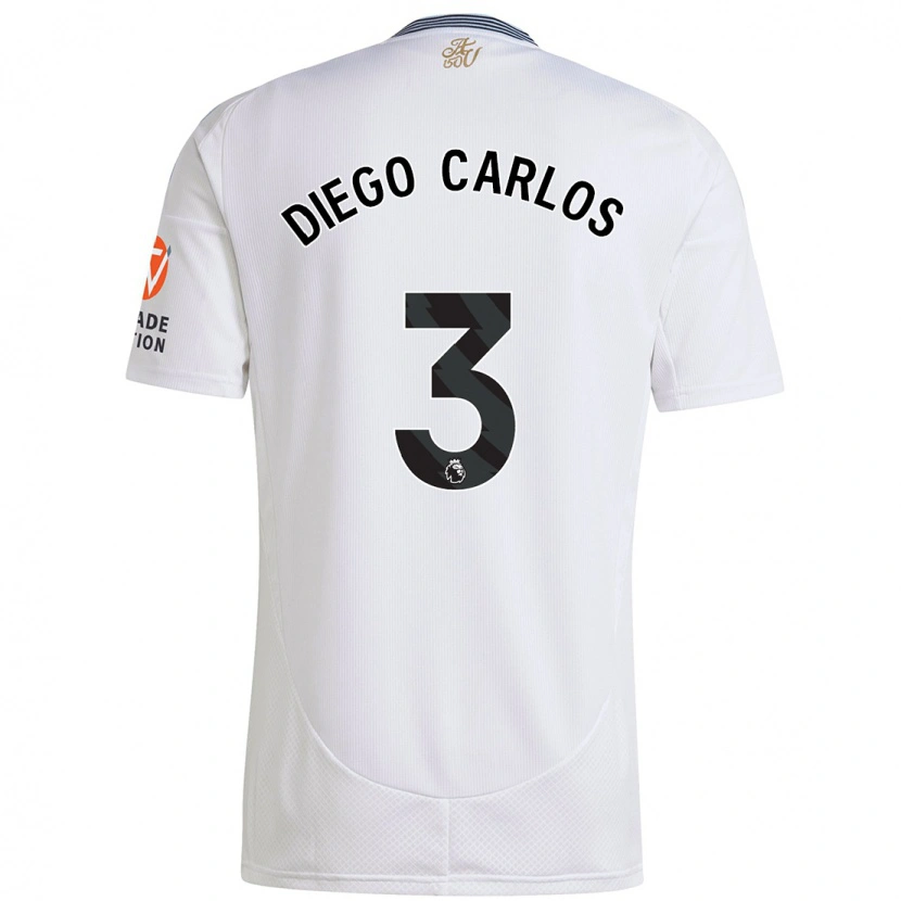 Danxen Kid Diego Carlos #3 White Away Jersey 2024/25 T-Shirt