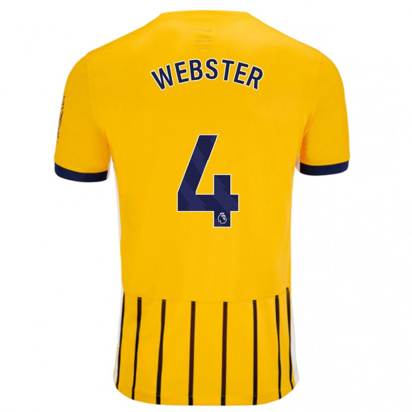 Danxen Kid Adam Webster #4 Gold Blue Pinstripes Away Jersey 2024/25 T-Shirt