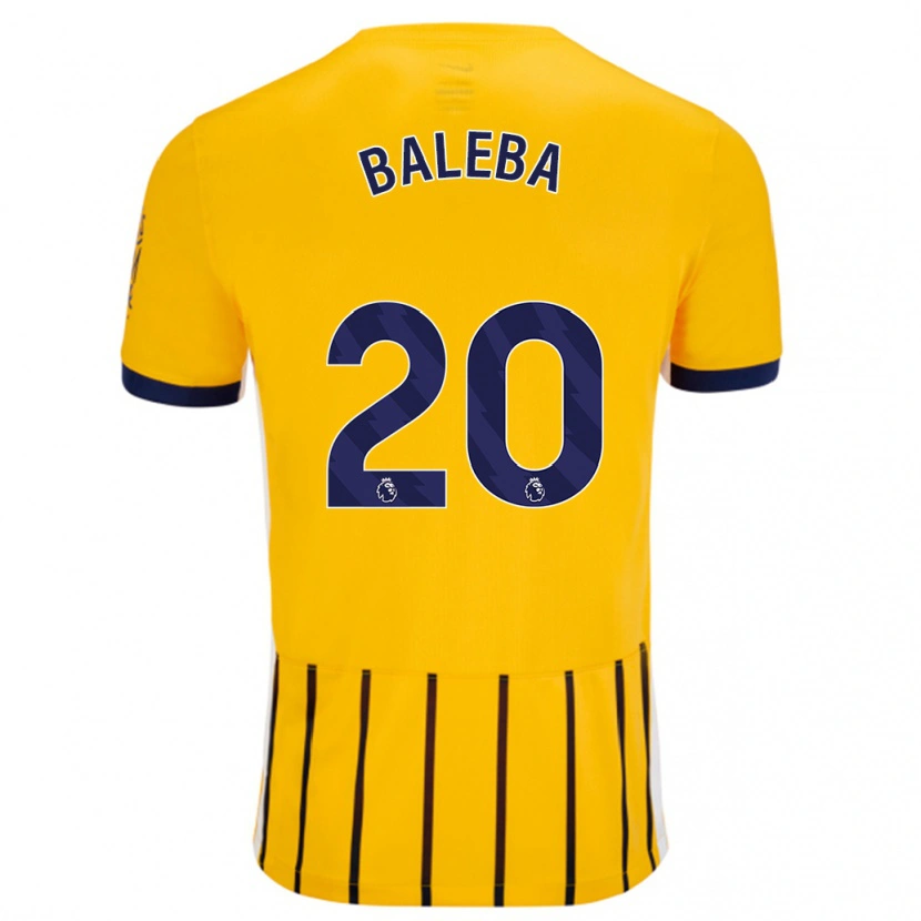 Danxen Kid Carlos Baleba #20 Gold Blue Pinstripes Away Jersey 2024/25 T-Shirt