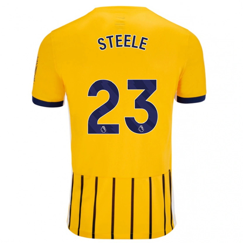 Danxen Kid Jason Steele #23 Gold Blue Pinstripes Away Jersey 2024/25 T-Shirt