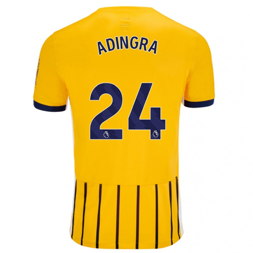 Danxen Kid Simon Adingra #24 Gold Blue Pinstripes Away Jersey 2024/25 T-Shirt