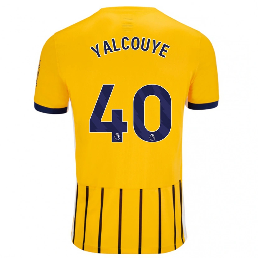 Danxen Kid Malick Junior Yalcouyé #40 Gold Blue Pinstripes Away Jersey 2024/25 T-Shirt