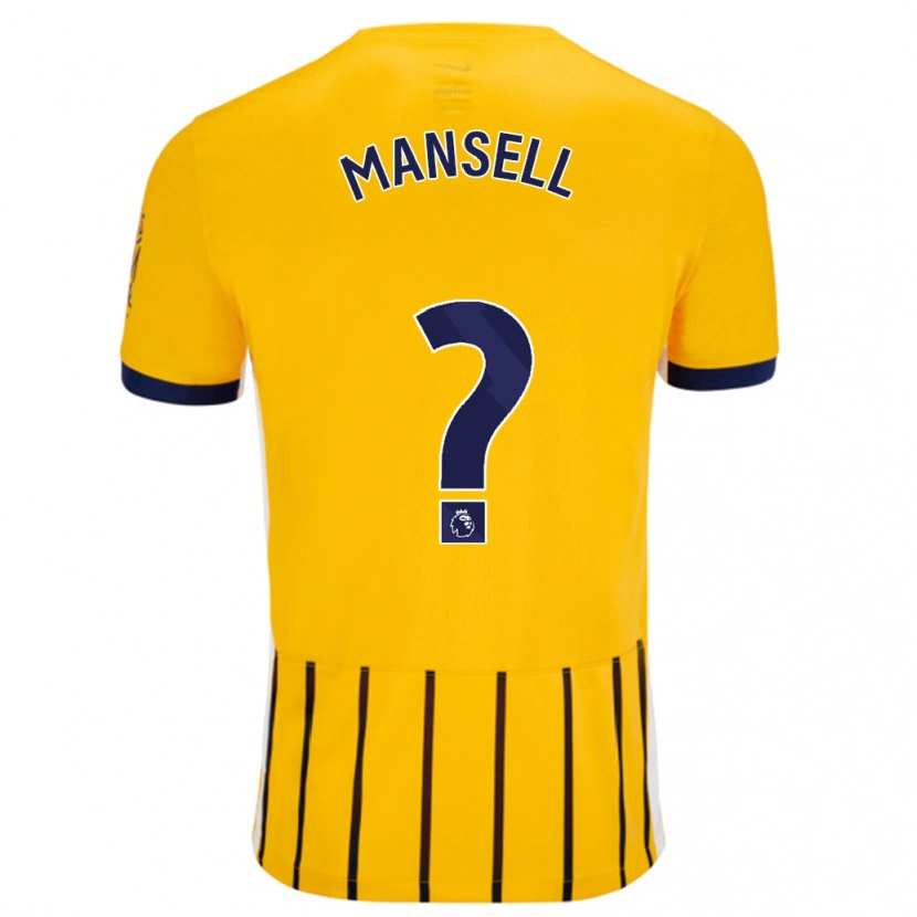 Danxen Kid Alfie Mansell #0 Gold Blue Pinstripes Away Jersey 2024/25 T-Shirt