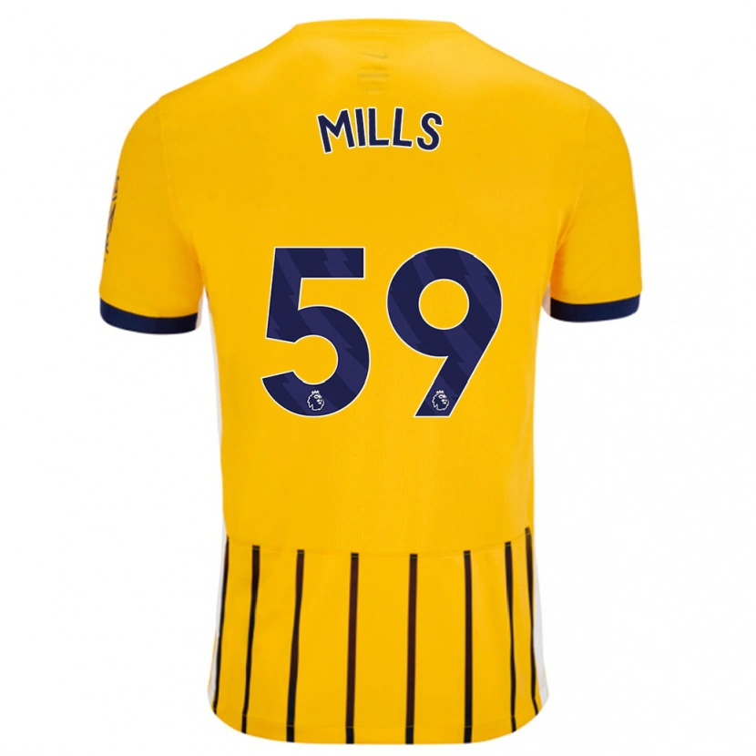 Danxen Kid Harry Mills #59 Gold Blue Pinstripes Away Jersey 2024/25 T-Shirt