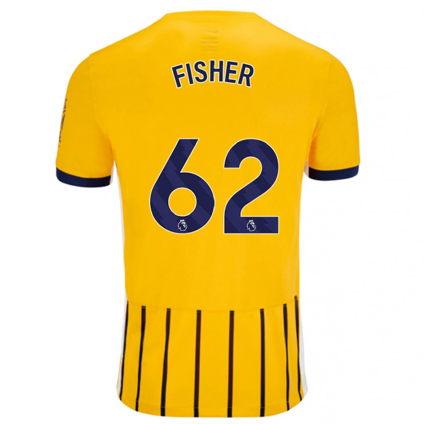 Danxen Kid Hugo Fisher #62 Gold Blue Pinstripes Away Jersey 2024/25 T-Shirt