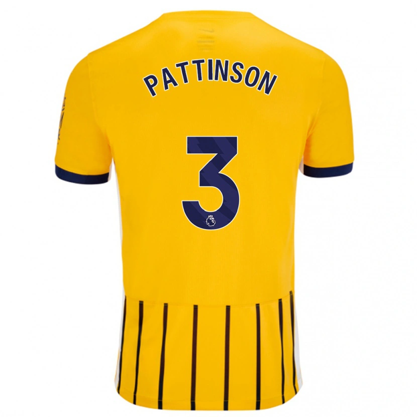 Danxen Kid Poppy Pattinson #3 Gold Blue Pinstripes Away Jersey 2024/25 T-Shirt