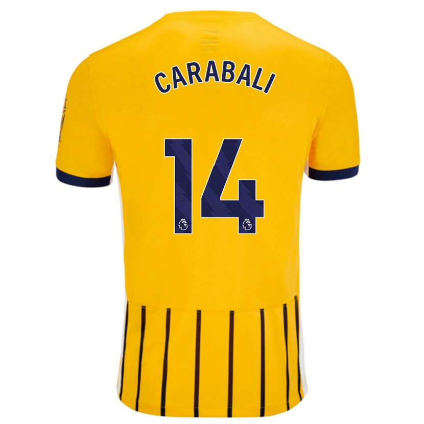 Danxen Kid Jorelyn Carabalí #14 Gold Blue Pinstripes Away Jersey 2024/25 T-Shirt