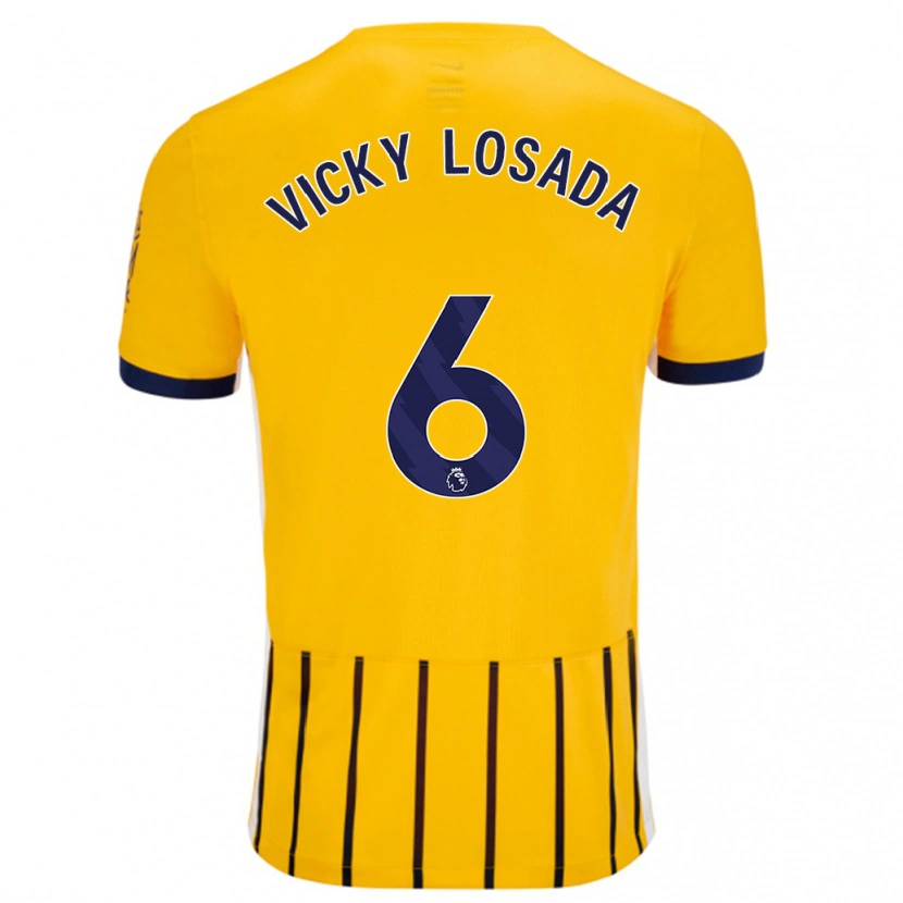 Danxen Kid María Victoria Losada Gómez #6 Gold Blue Pinstripes Away Jersey 2024/25 T-Shirt