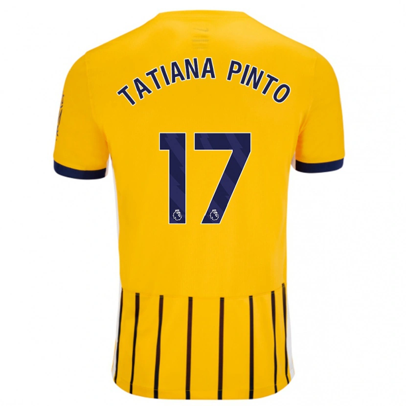 Danxen Kid Tatiana Vanessa Ferreira Pinto #17 Gold Blue Pinstripes Away Jersey 2024/25 T-Shirt