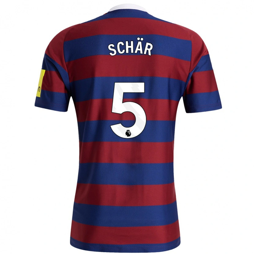 Danxen Kid Fabian Schär #5 Burgundy Navy Blue Away Jersey 2024/25 T-Shirt