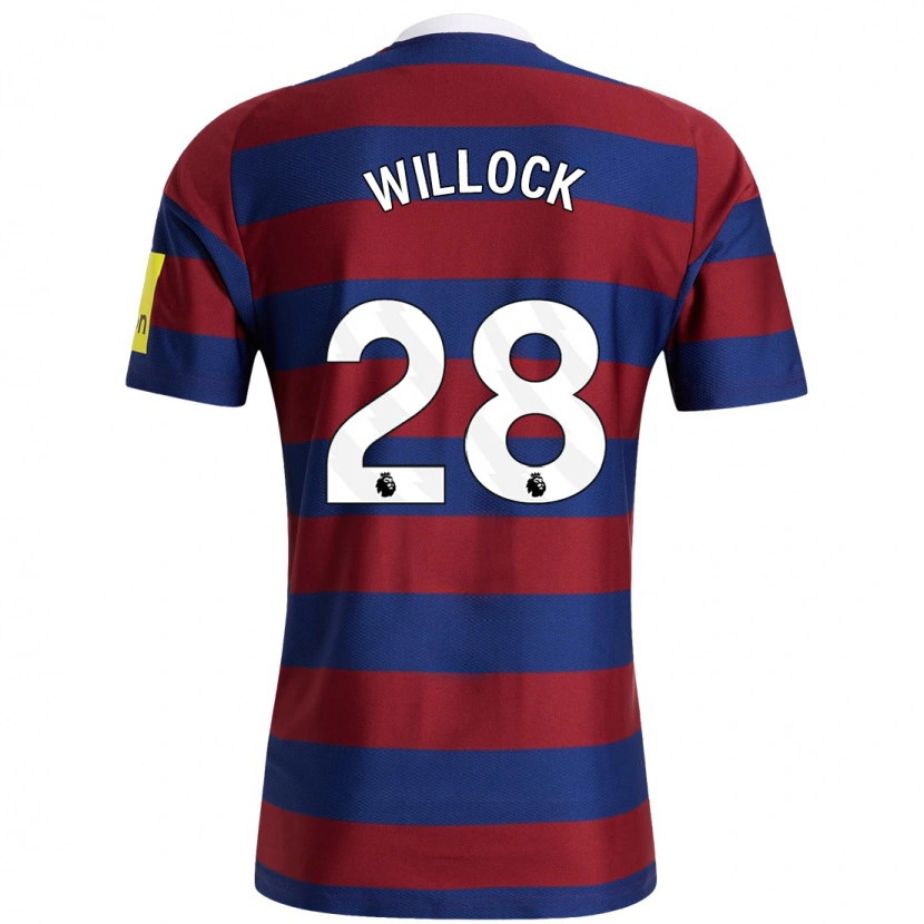 Danxen Kid Joe Willock #28 Burgundy Navy Blue Away Jersey 2024/25 T-Shirt