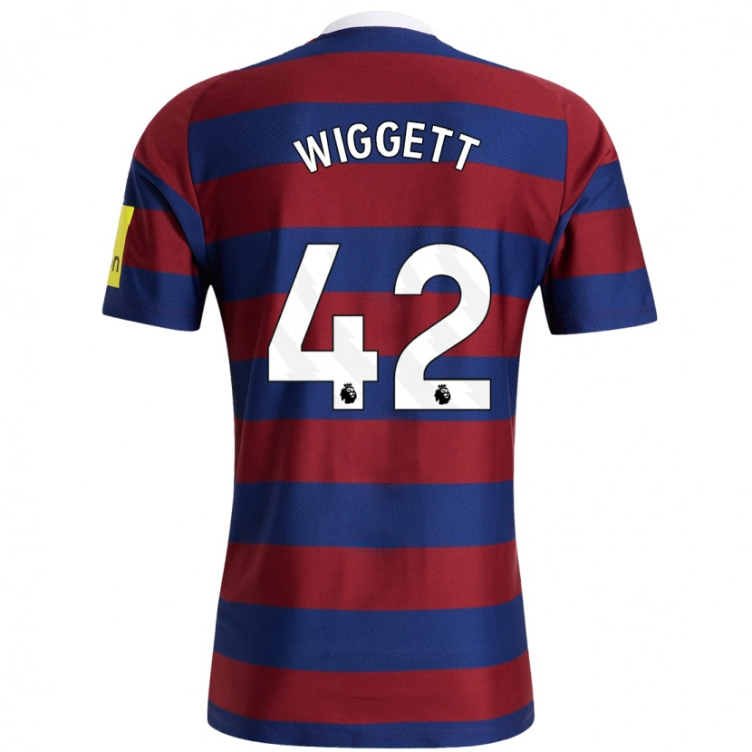 Danxen Kid Charlie Wiggett #42 Burgundy Navy Blue Away Jersey 2024/25 T-Shirt