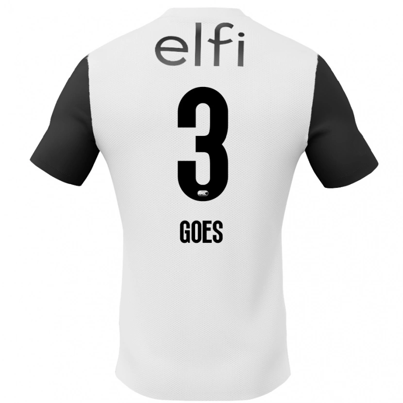 Danxen Kid Wouter Goes #3 White Black Away Jersey 2024/25 T-Shirt