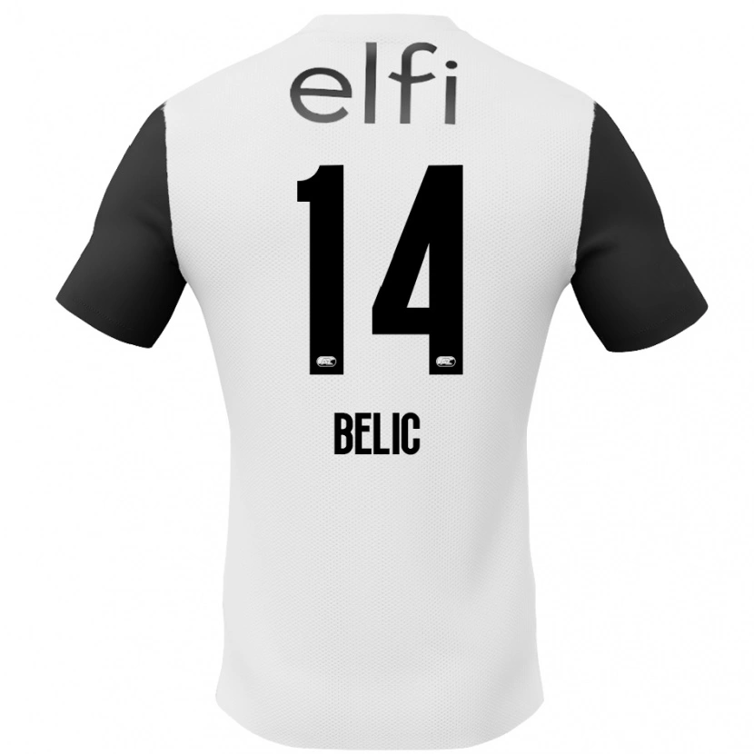 Danxen Kid Kristijan Belic #14 White Black Away Jersey 2024/25 T-Shirt