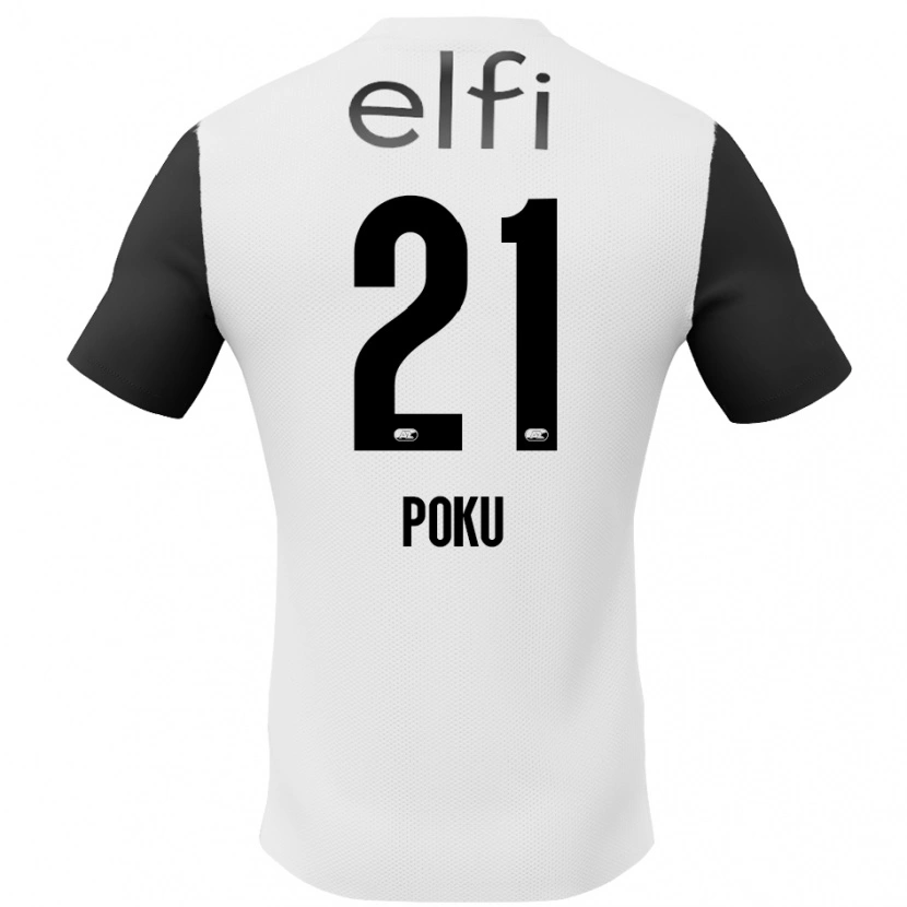 Danxen Kid Ernest Poku #21 White Black Away Jersey 2024/25 T-Shirt