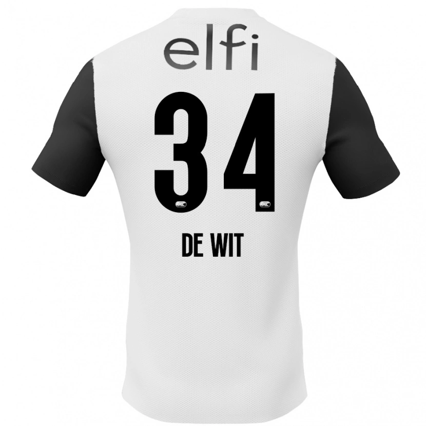 Danxen Kid Mees De Wit #34 White Black Away Jersey 2024/25 T-Shirt