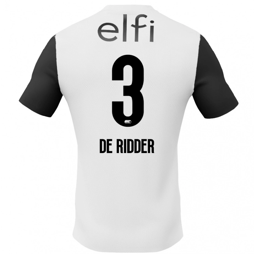 Danxen Kid Djoeke De Ridder #3 White Black Away Jersey 2024/25 T-Shirt