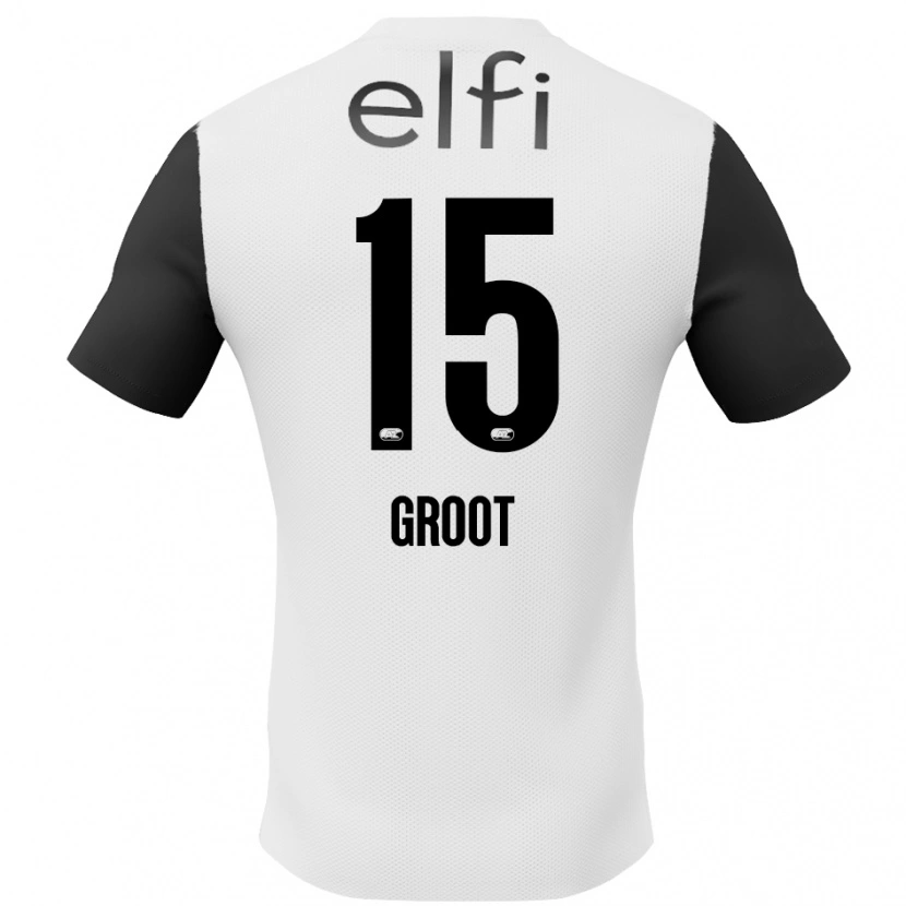 Danxen Kid Pleun Groot #15 White Black Away Jersey 2024/25 T-Shirt