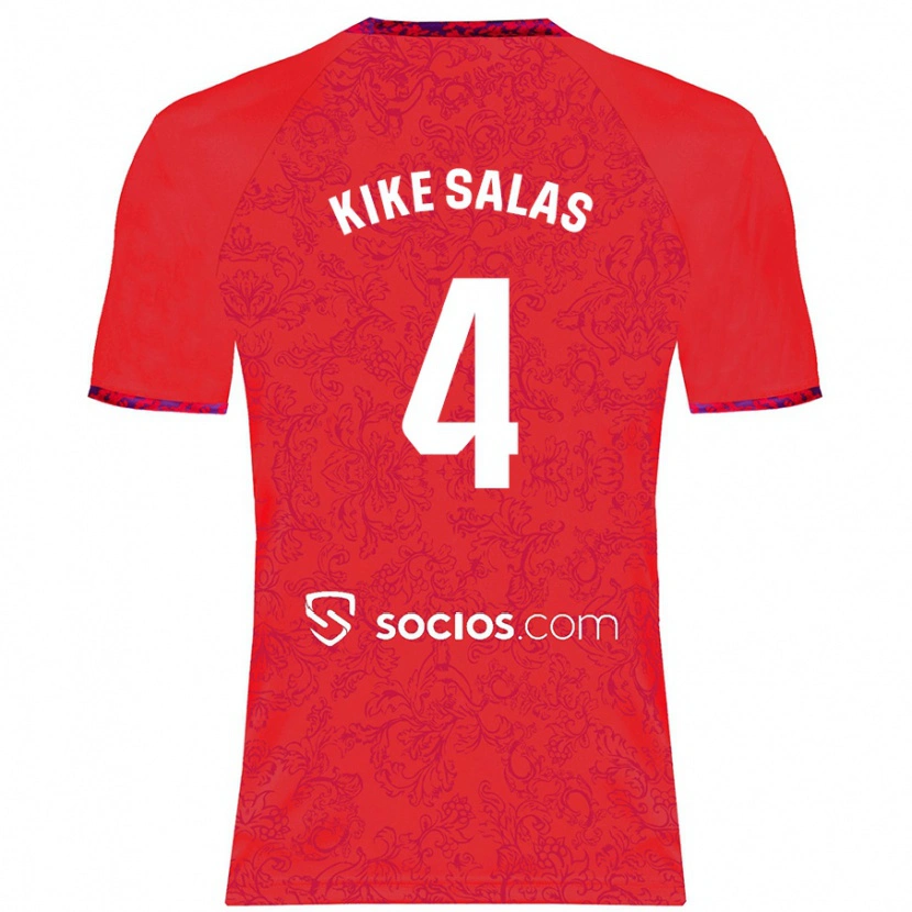 Danxen Kid Kike Salas #4 Red Away Jersey 2024/25 T-Shirt