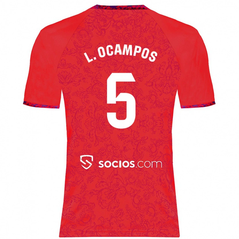 Danxen Kid Lucas Ocampos #5 Red Away Jersey 2024/25 T-Shirt