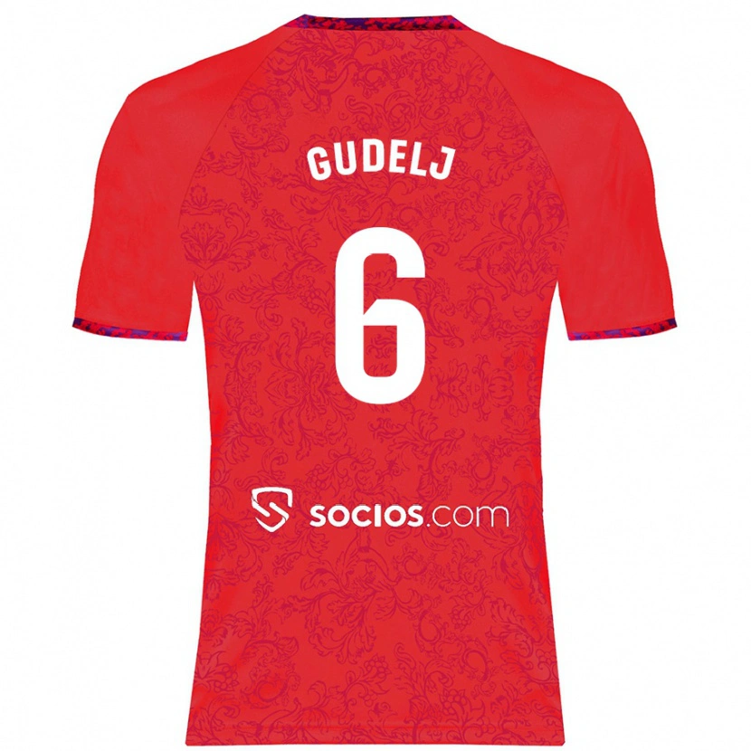 Danxen Kid Nemanja Gudelj #6 Red Away Jersey 2024/25 T-Shirt