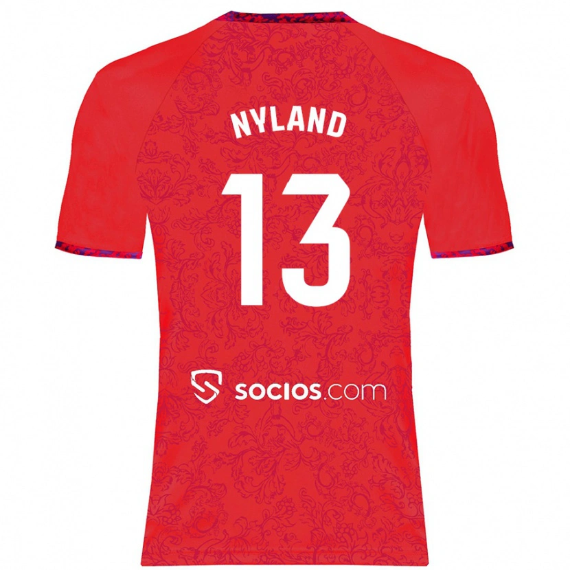 Danxen Kid Ørjan Nyland #13 Red Away Jersey 2024/25 T-Shirt