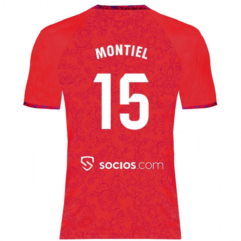 Danxen Kid Gonzalo Montiel #15 Red Away Jersey 2024/25 T-Shirt