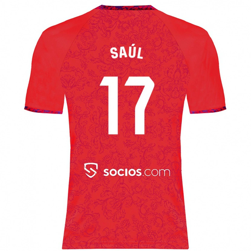 Danxen Kid Saúl Ñíguez #17 Red Away Jersey 2024/25 T-Shirt