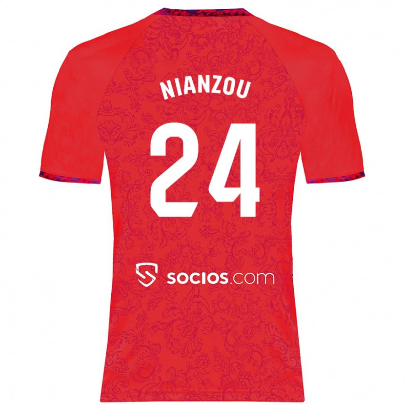 Danxen Kid Tanguy Nianzou #24 Red Away Jersey 2024/25 T-Shirt