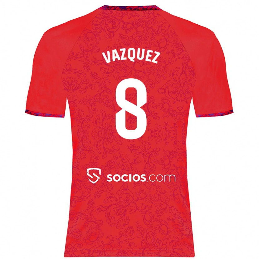 Danxen Kid Manolo Vázquez #8 Red Away Jersey 2024/25 T-Shirt