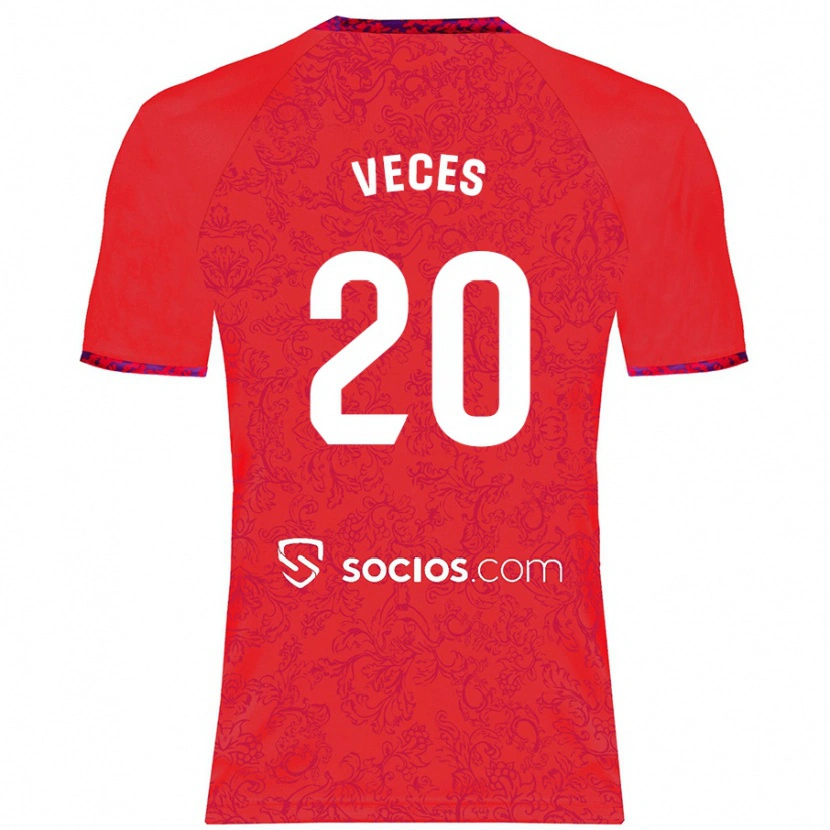 Danxen Kid Sergio Veces #20 Red Away Jersey 2024/25 T-Shirt