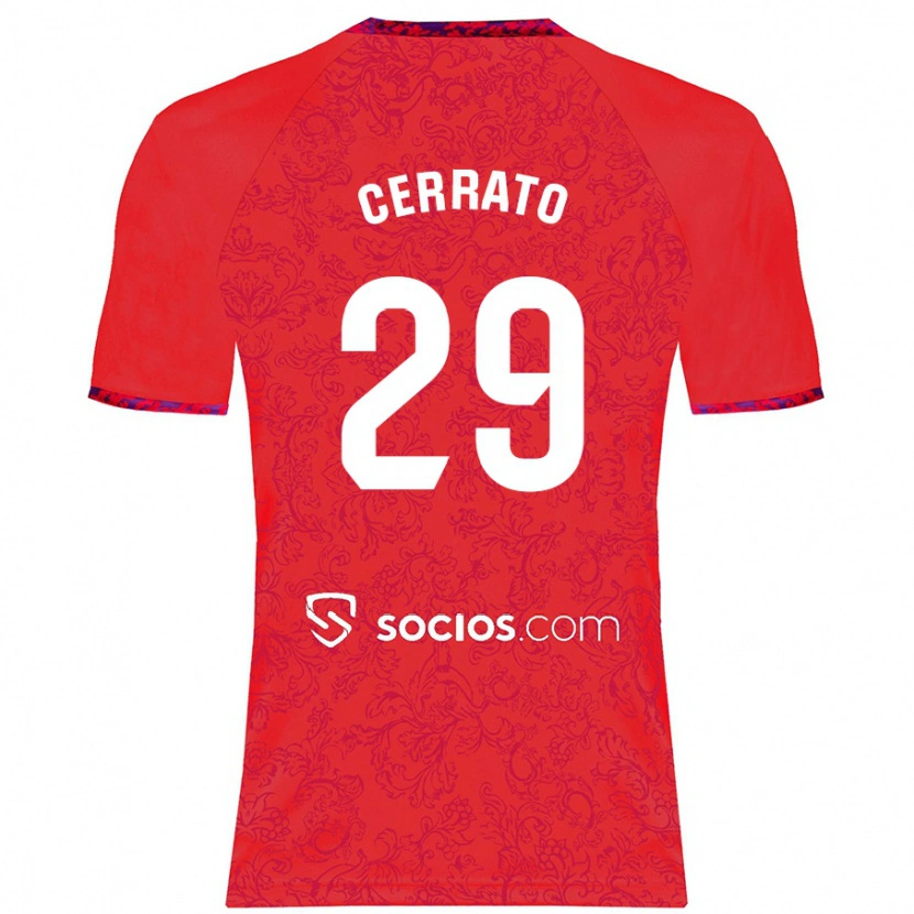 Danxen Kid Alba Cerrato #29 Red Away Jersey 2024/25 T-Shirt