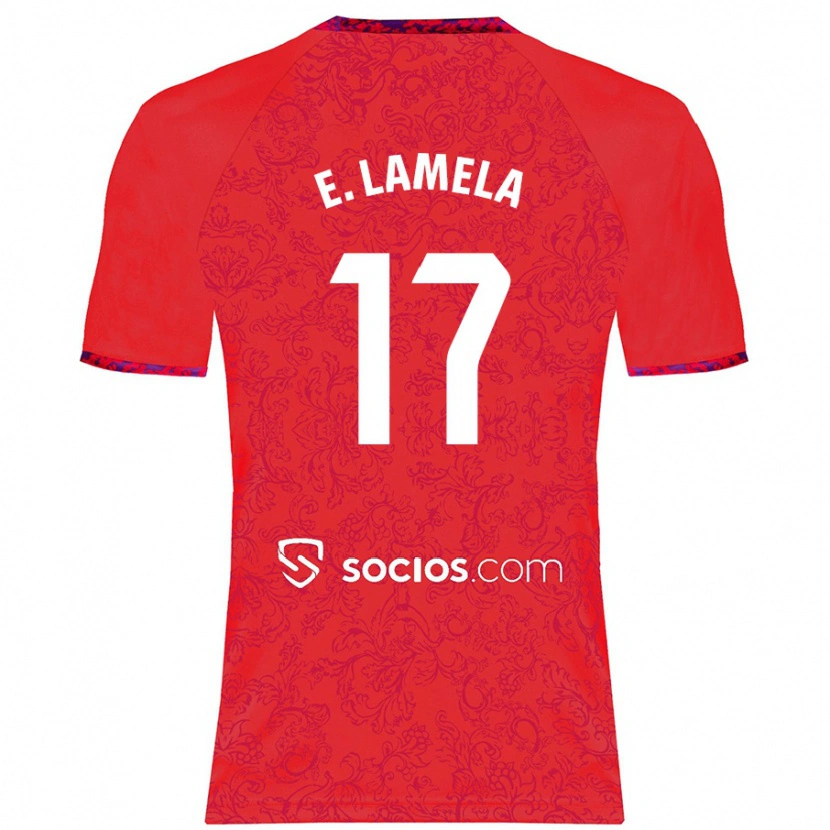 Danxen Kid Erik Lamela #17 Red Away Jersey 2024/25 T-Shirt