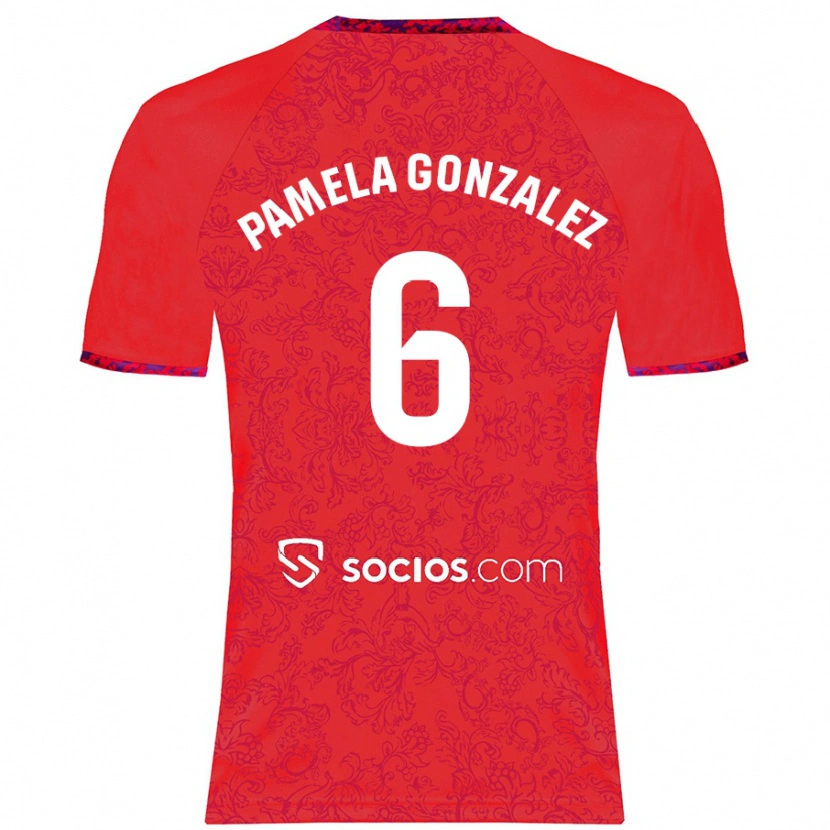 Danxen Kid Cinthia Pamela González Medina #6 Red Away Jersey 2024/25 T-Shirt