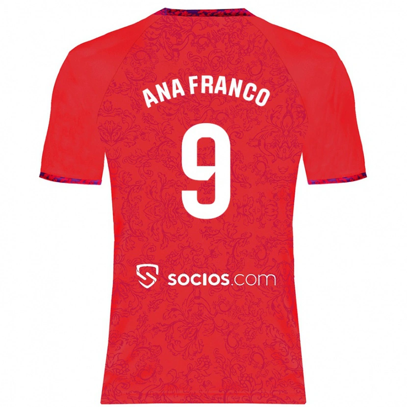 Danxen Kid Ana Franco De La Vega #9 Red Away Jersey 2024/25 T-Shirt