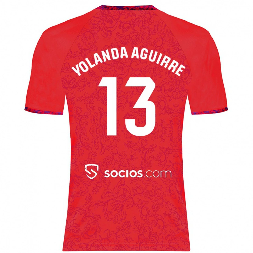 Danxen Kid Yolanda Aguirre Gutiérrez #13 Red Away Jersey 2024/25 T-Shirt