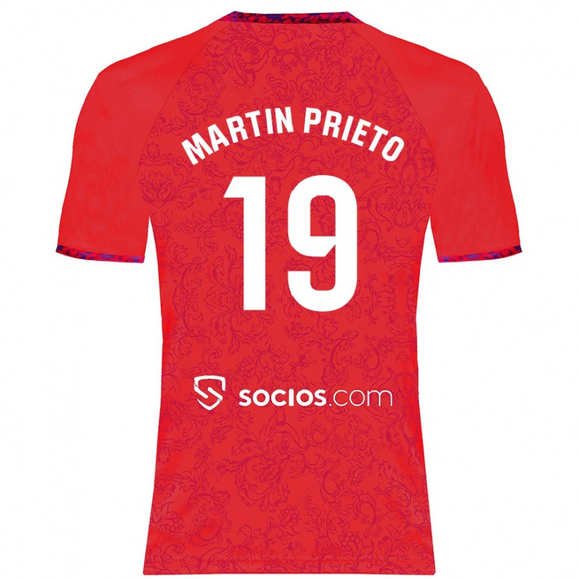 Danxen Kid Cristina Martín-Prieto Gutiérrez #19 Red Away Jersey 2024/25 T-Shirt