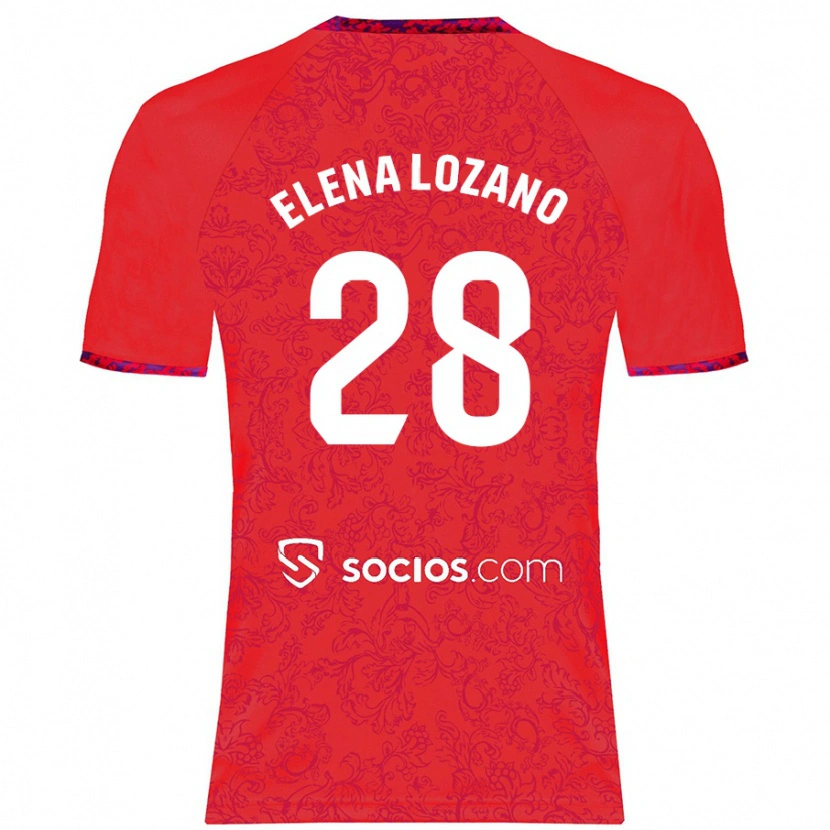 Danxen Kid Elena Lozano Gallego #28 Red Away Jersey 2024/25 T-Shirt