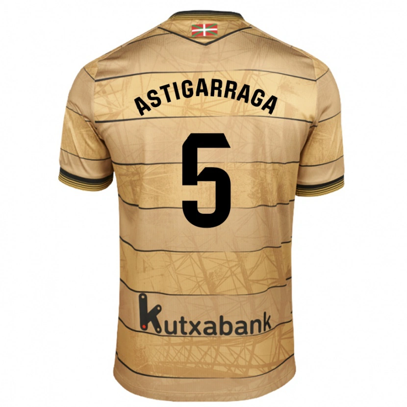 Danxen Kid Eneko Astigarraga #5 Brown Away Jersey 2024/25 T-Shirt